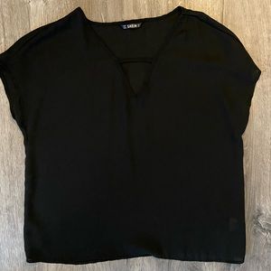 Shein Black Semi Sheer Blouse